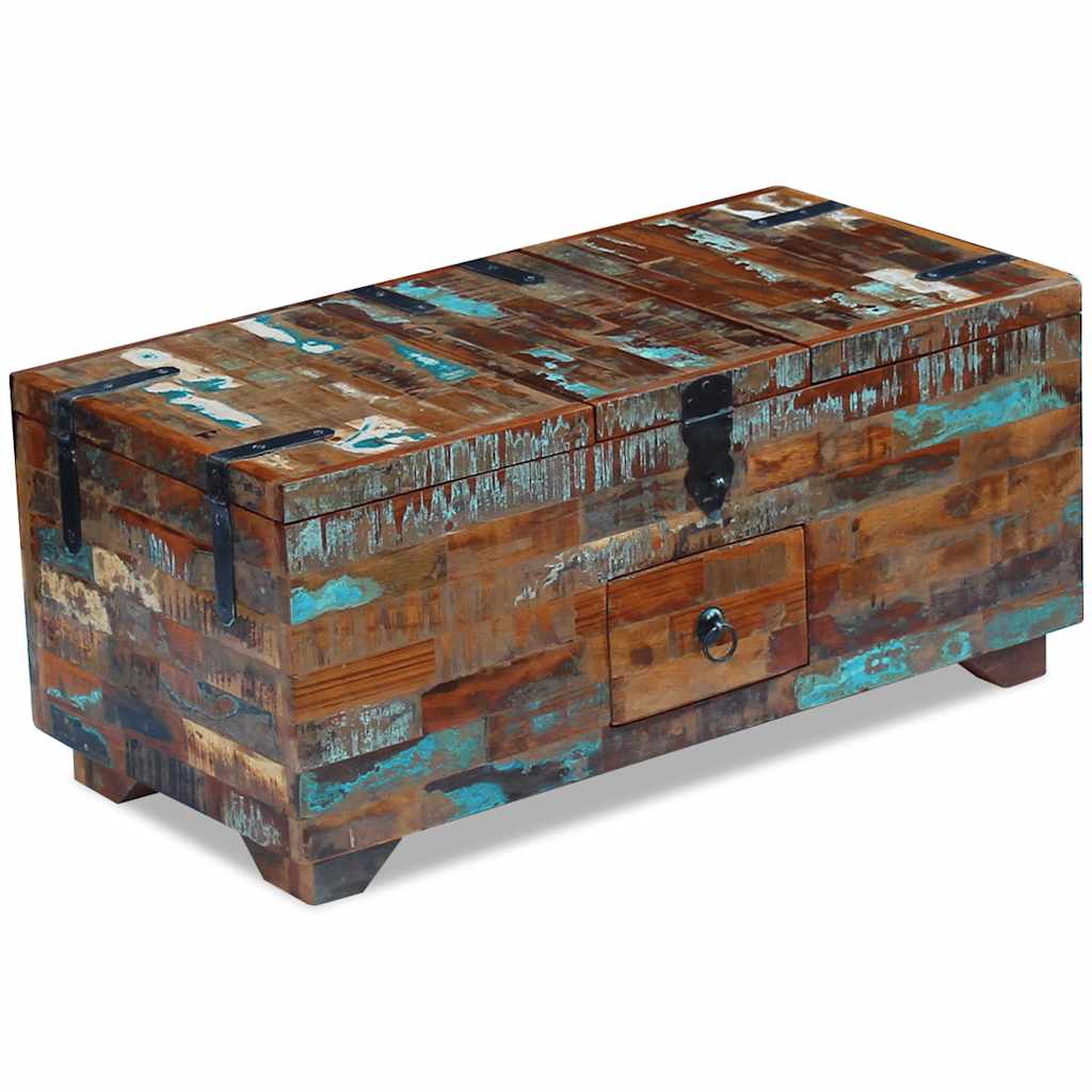 243320 vidaXL Coffee Table Box Chest Solid Reclaimed Wood 80x40x35 cm