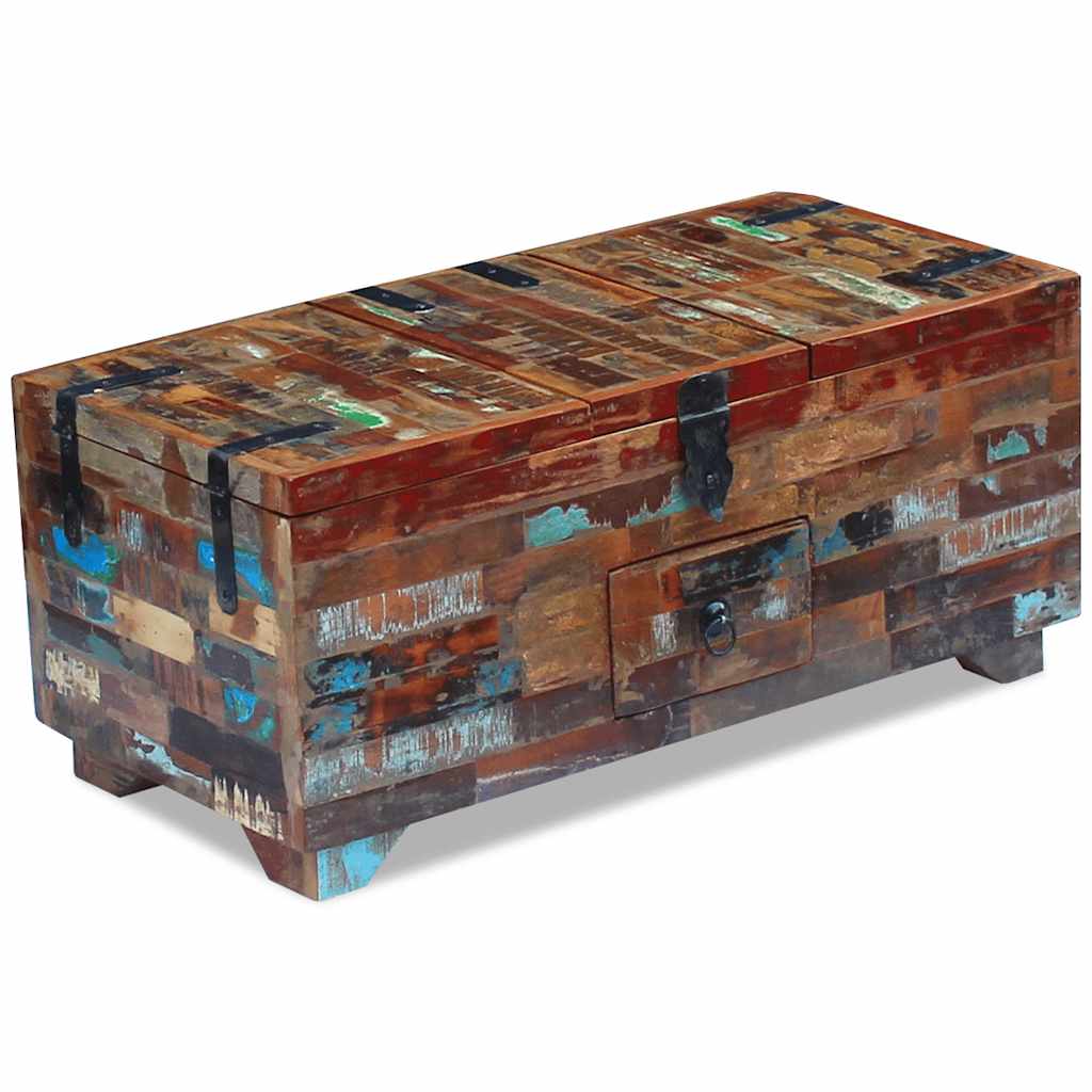 243320 vidaXL Coffee Table Box Chest Solid Reclaimed Wood 80x40x35 cm