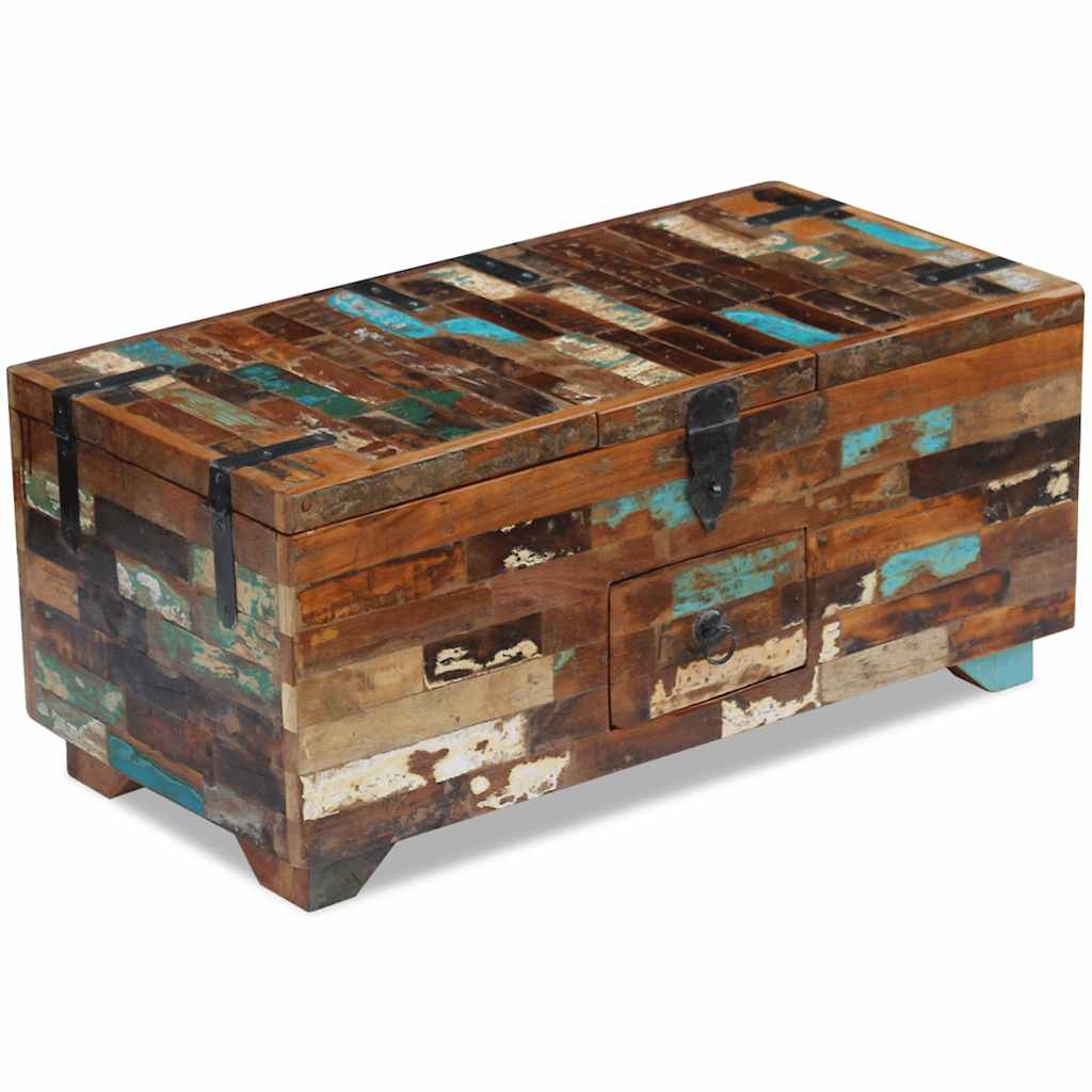 243320 vidaXL Coffee Table Box Chest Solid Reclaimed Wood 80x40x35 cm