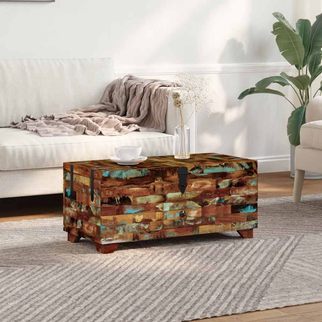 243320 vidaXL Coffee Table Box Chest Solid Reclaimed Wood 80x40x35 cm