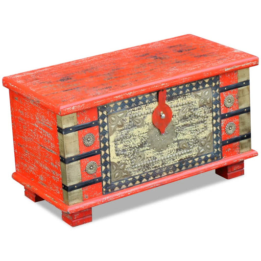 Storage Chest | Red | Mango Wood | Medium | Storage Chest | Rectangular