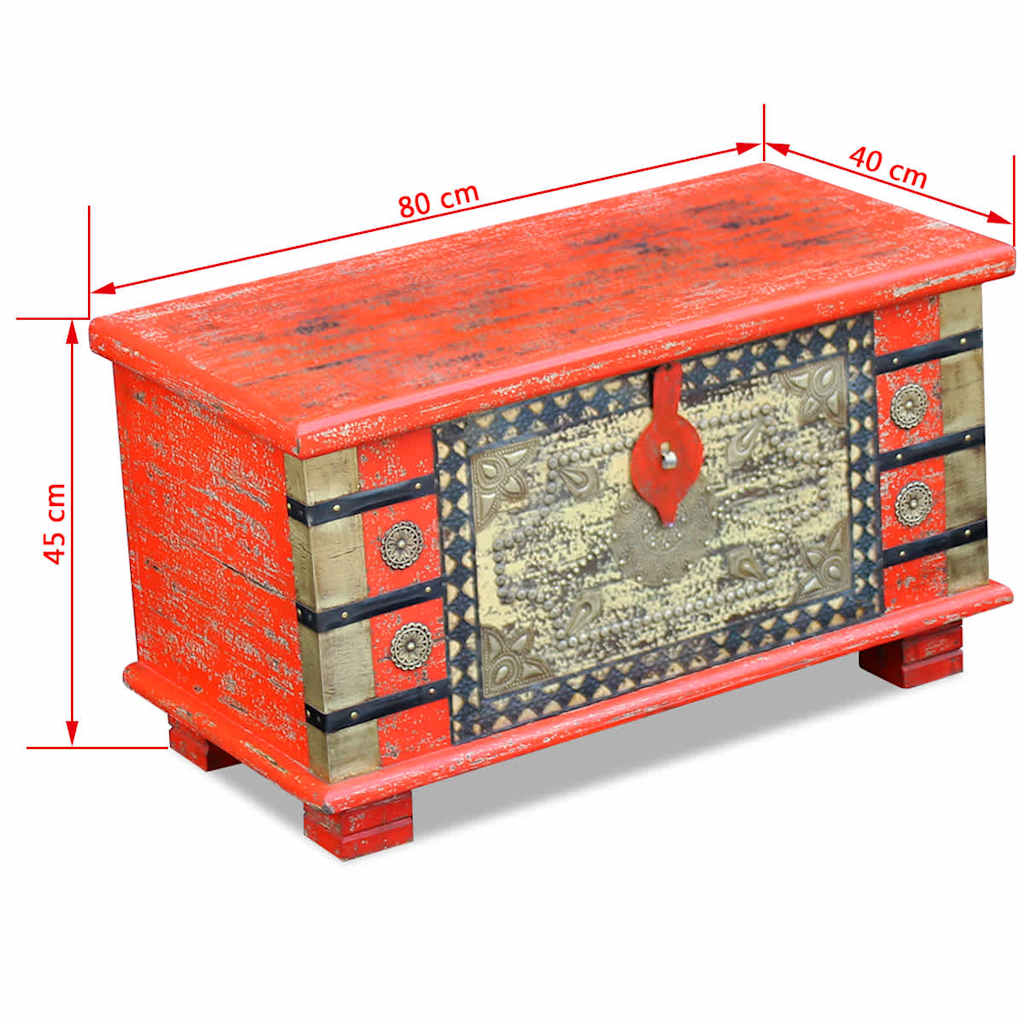 243331 vidaXL Storage Chest Red Mango Wood 80x40x45 cm