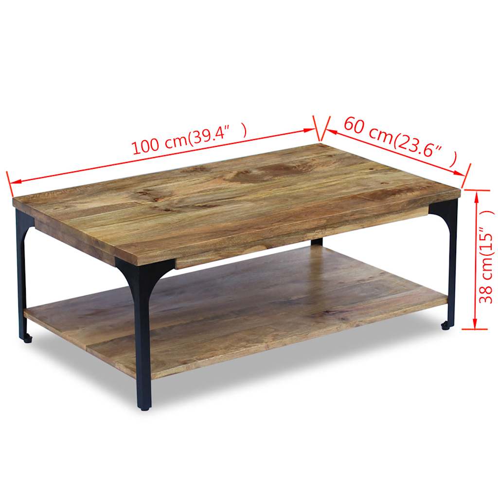 243341 vidaXL Coffee Table Mango Wood 100x60x38 cm