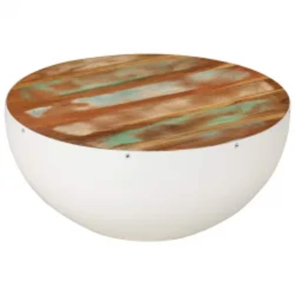 243351 vidaXL Two Piece Bowl Shaped Coffee Table Set Solid Reclaimed Wood