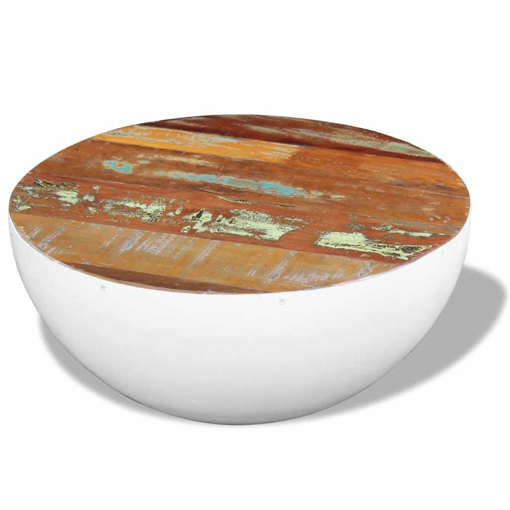 243353 vidaXL Bowl Shaped Coffee Table Solid Reclaimed Wood 60x60x30 cm