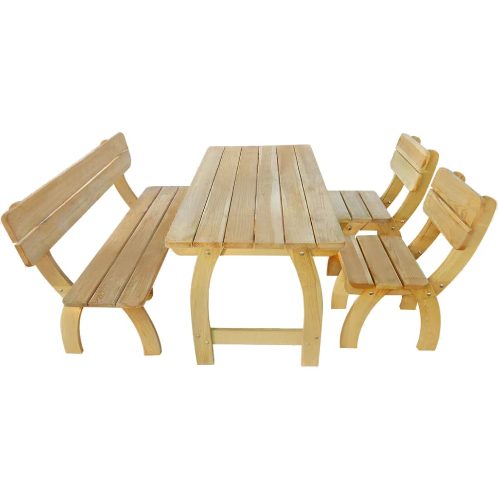 vidaXL Outdoor Dining Set 4 Pieces Impregnated Pinewood