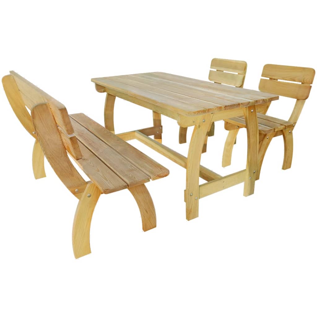 vidaXL Outdoor Dining Set 4 Pieces Impregnated Pinewood