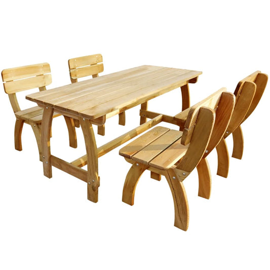 vidaXL 5 Piece Outdoor Dining Set Impregnated Pinewood