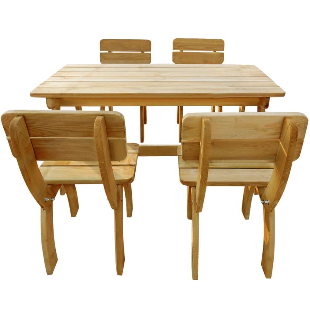 vidaXL 5 Piece Outdoor Dining Set Impregnated Pinewood