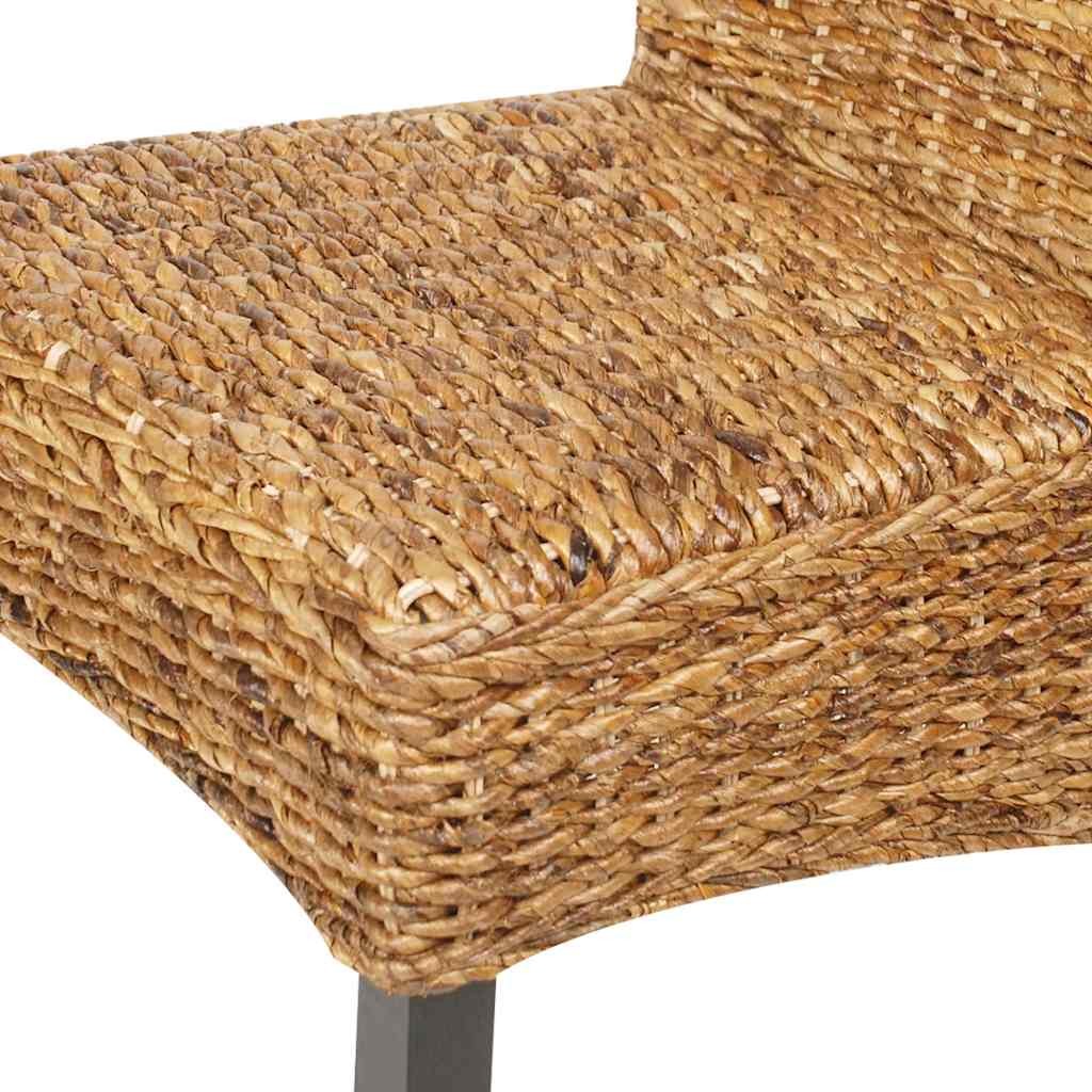 Dining Chairs 2 pcs Abaca and Solid Mahogany Wood