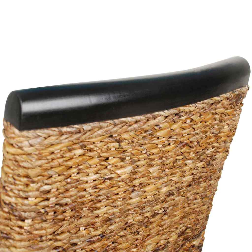 Dining Chairs 2 pcs Abaca and Solid Mahogany Wood