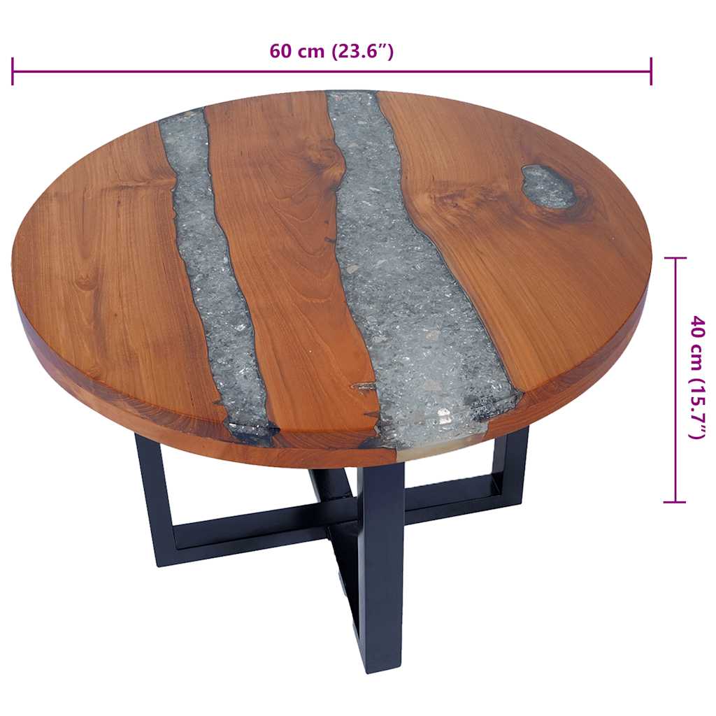 243466 vidaXL Coffee Table Teak Resin 60 cm