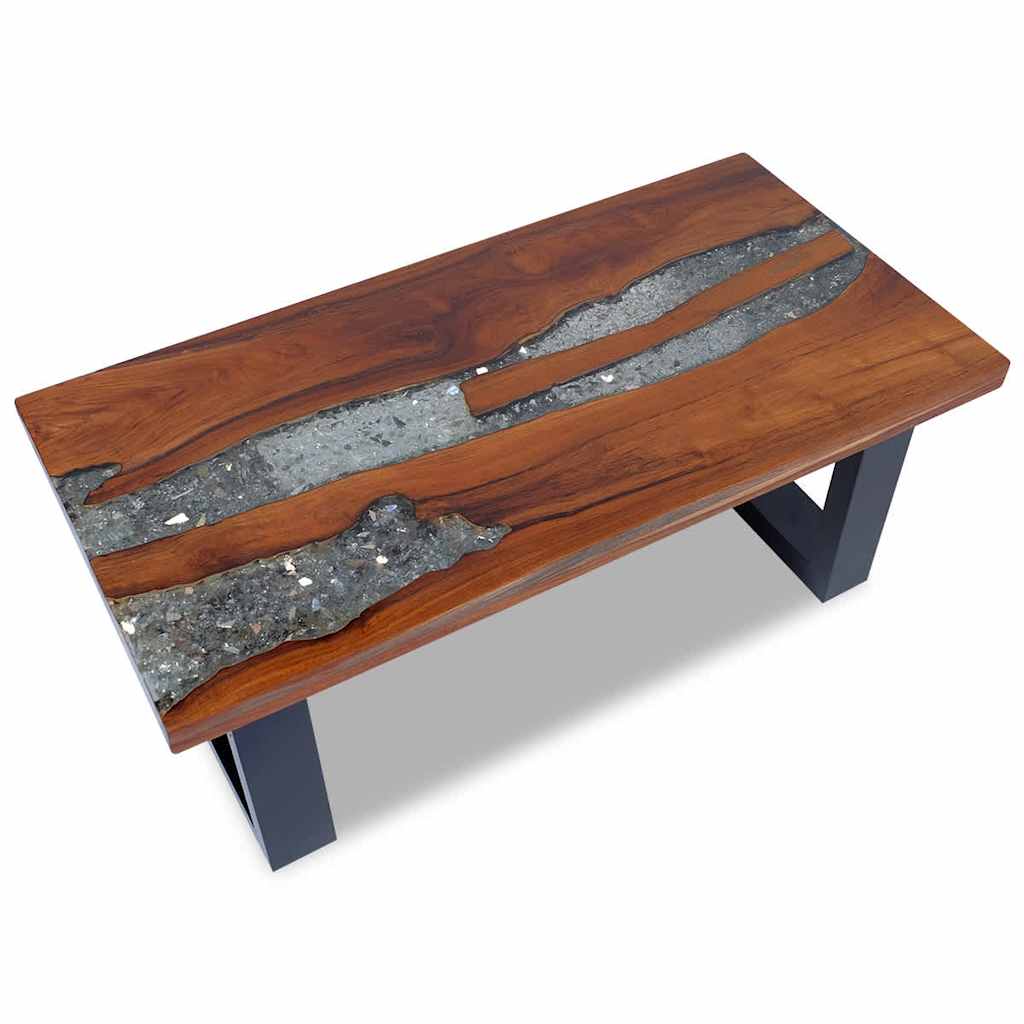 243467 vidaXL Coffee Table Teak Resin 100x50 cm