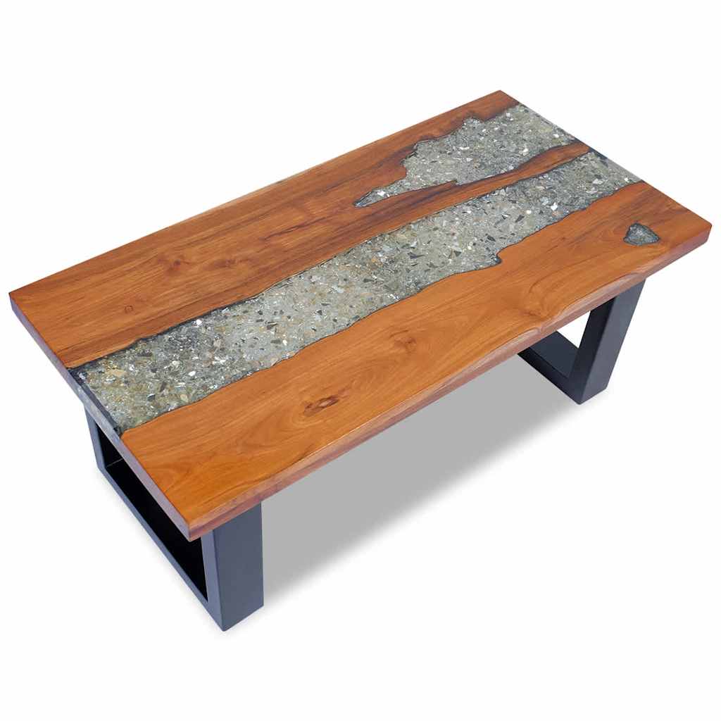 243467 vidaXL Coffee Table Teak Resin 100x50 cm