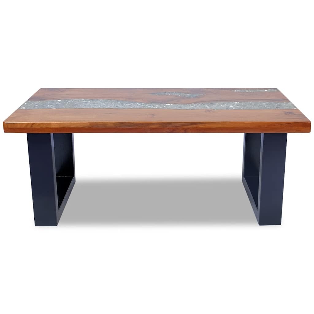243467 vidaXL Coffee Table Teak Resin 100x50 cm