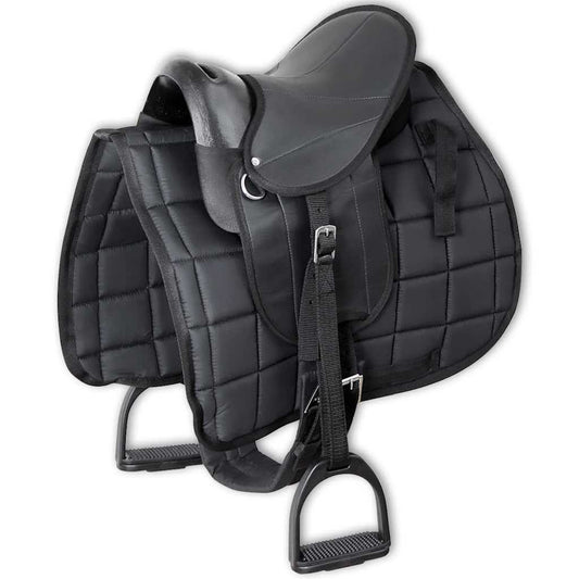 Saddle Set | Black | Plastic, Polyester | 10-inch seat | Durable