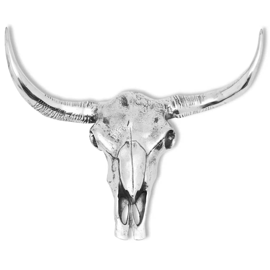 Skull Head Decoration | Silver | Aluminium | Large | Decorative Inlays