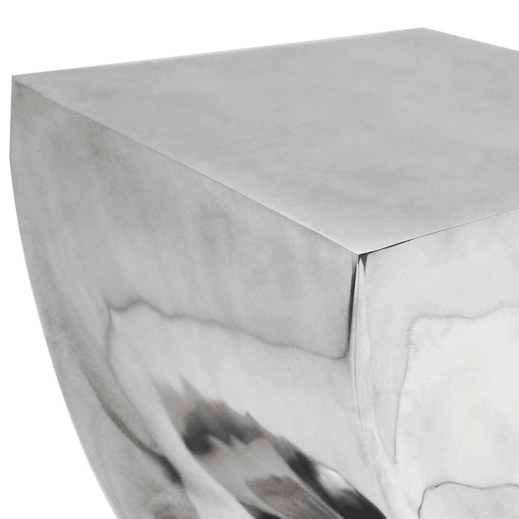 243507 vidaXL Stool/Side Table Twisted Shape Aluminium Silver