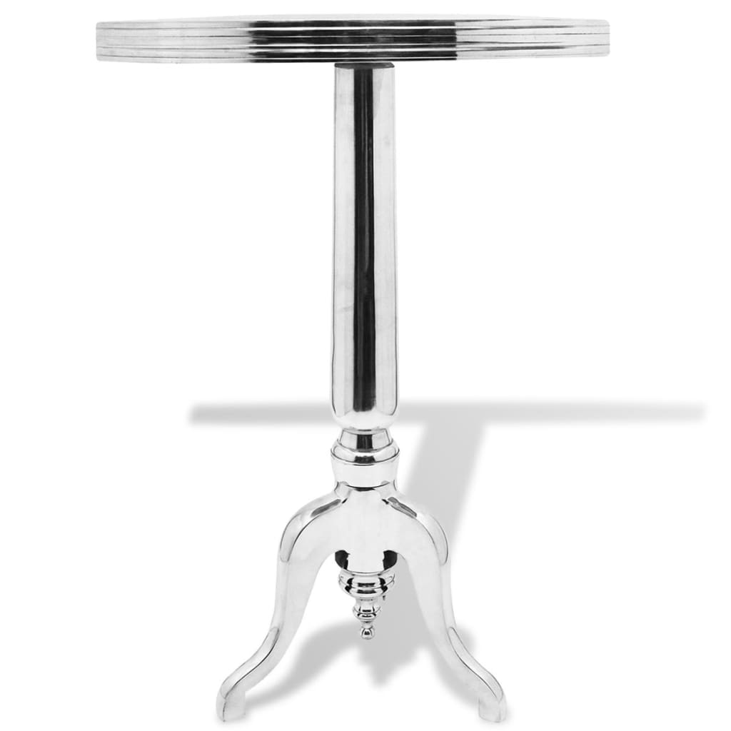 vidaXL Side Table Round Aluminium Silver