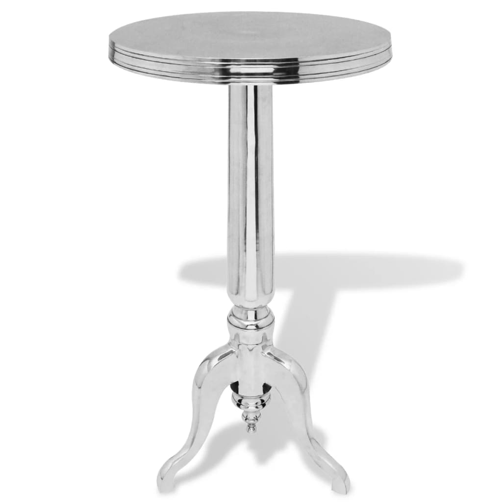 243513 vidaXL Side Table Round Aluminium Silver