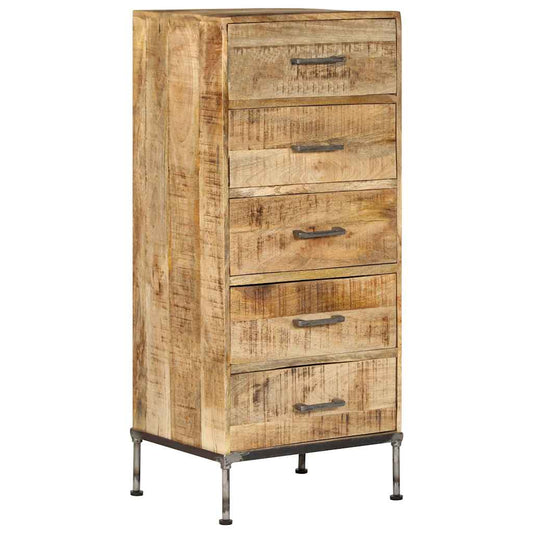 247806 vidaXL Chest of Drawers 45x35x106 cm Solid Mango Wood