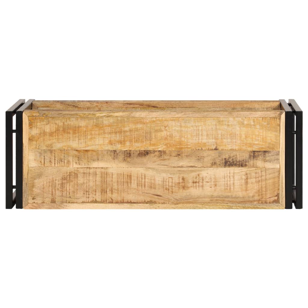 Tv Stand | Natural wood | Solid Mango Wood and Powder-Coated Iron