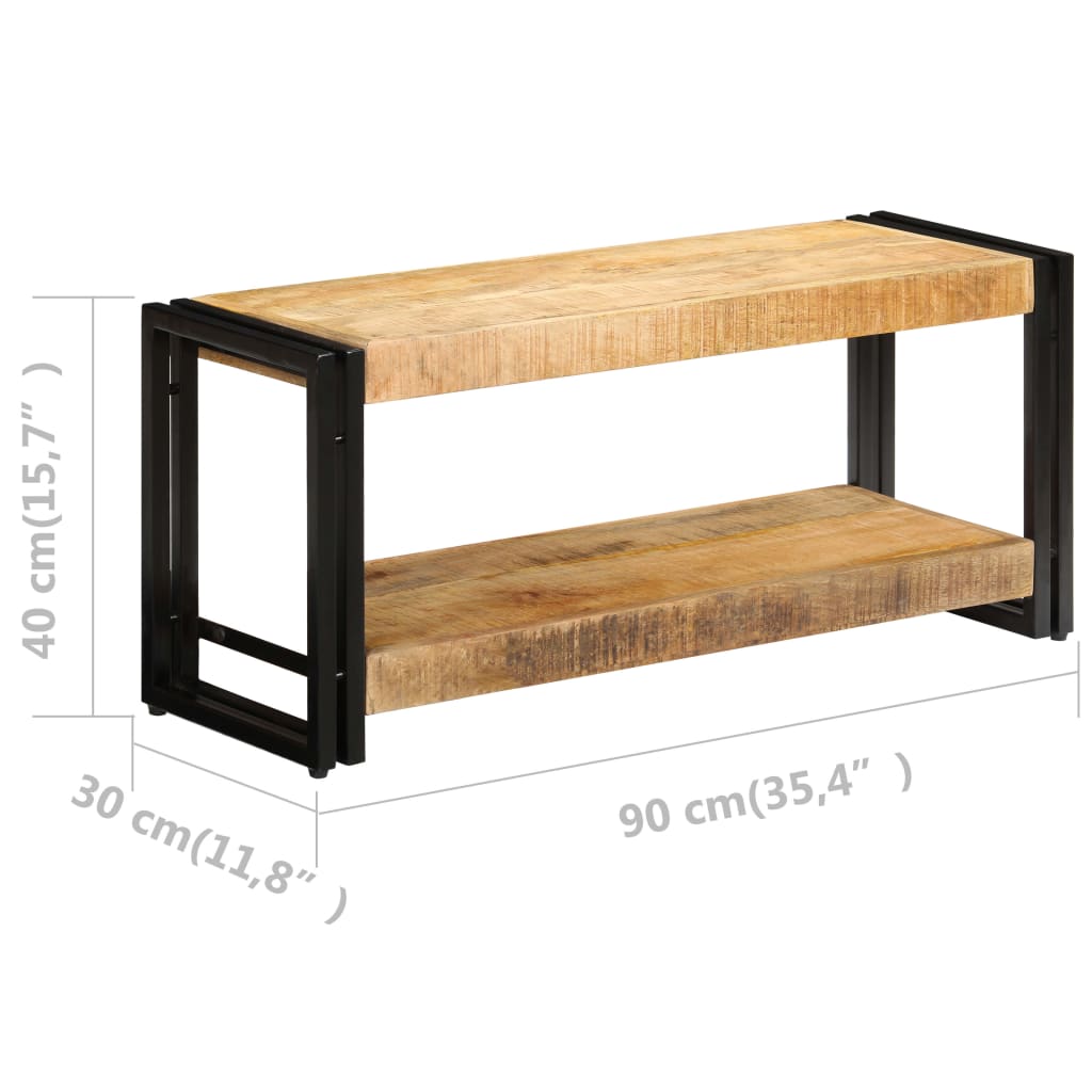 Tv Stand | Natural wood | Solid Mango Wood and Powder-Coated Iron