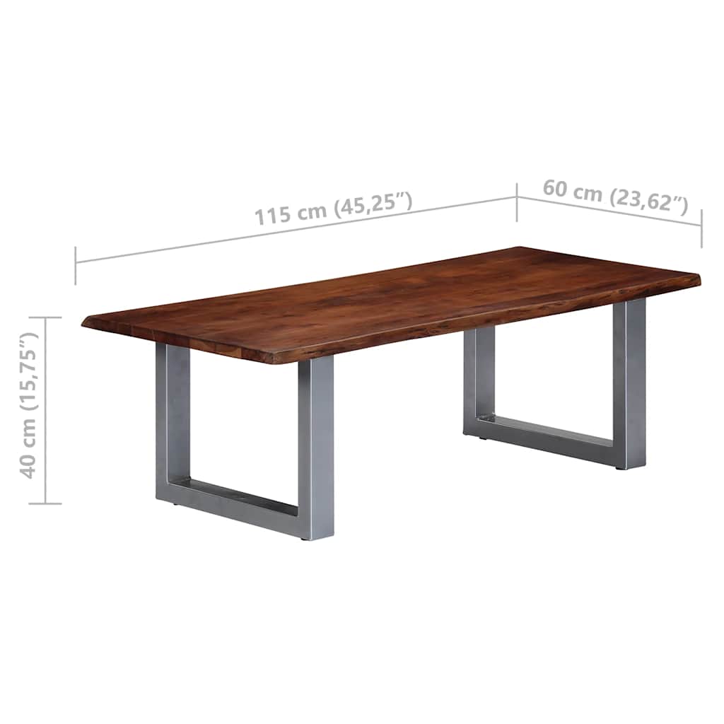 Coffee Table with Live Edges 115x60x40 cm Solid Acacia Wood
