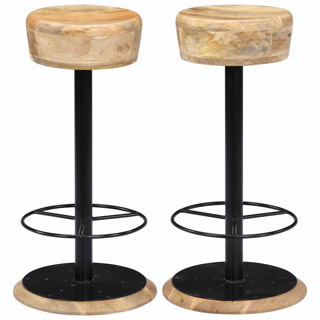 Bar Stools 2 pcs Solid Mango Wood