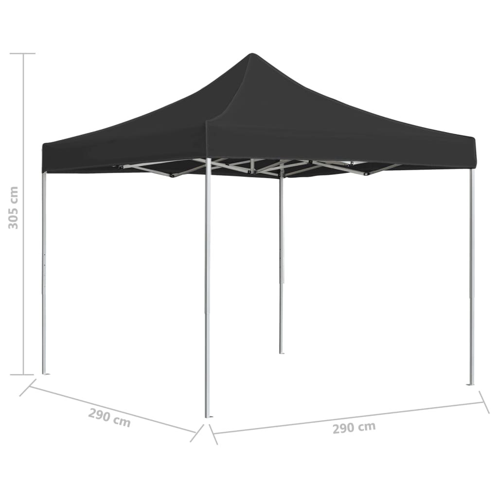 Party Tent | Anthracite | Aluminium alloy | 3m x 3m | Collapsible