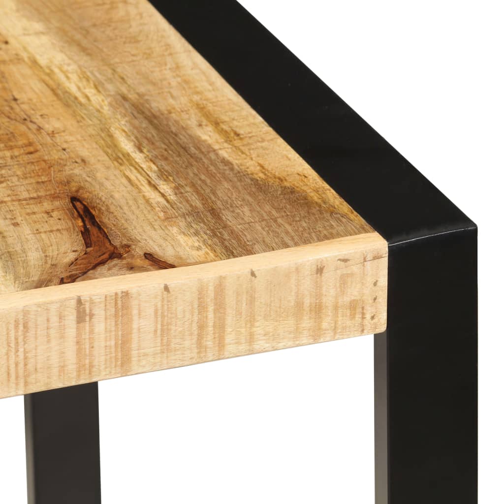 Dining Table | Brown and Black | Solid Mango Wood and Powder-Coated Steel