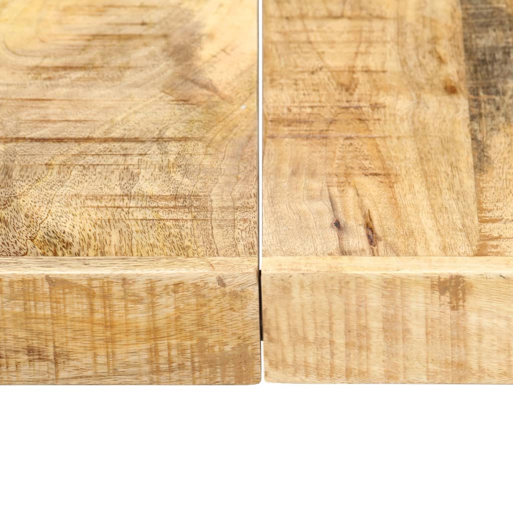 Dining Table | Brown and Black | Solid Mango Wood and Powder-Coated Steel
