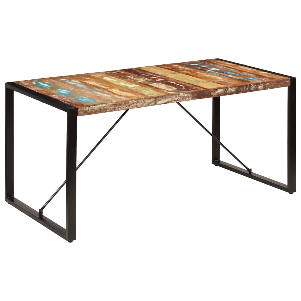 vidaXL Dining Table 160x80x75 cm Solid Reclaimed Wood