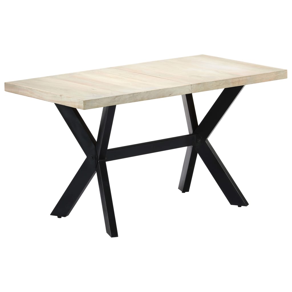 vidaXL Dining Table 140x70x75 cm Solid Bleached Mango Wood