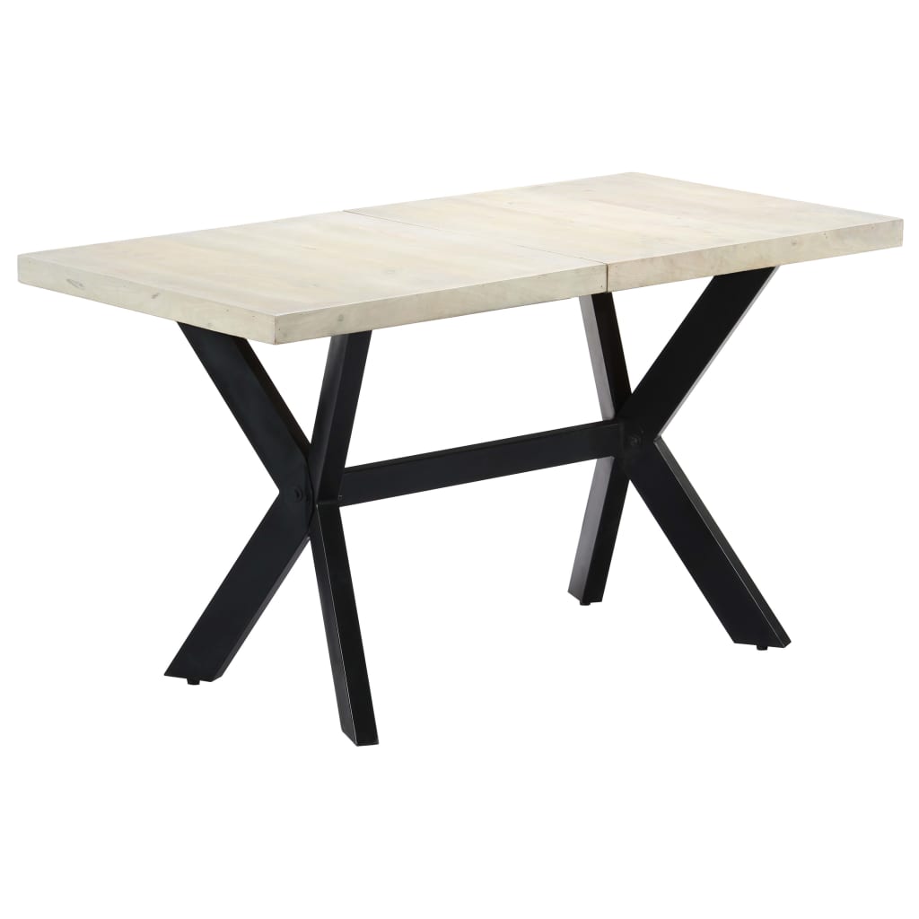 vidaXL Dining Table 140x70x75 cm Solid Bleached Mango Wood