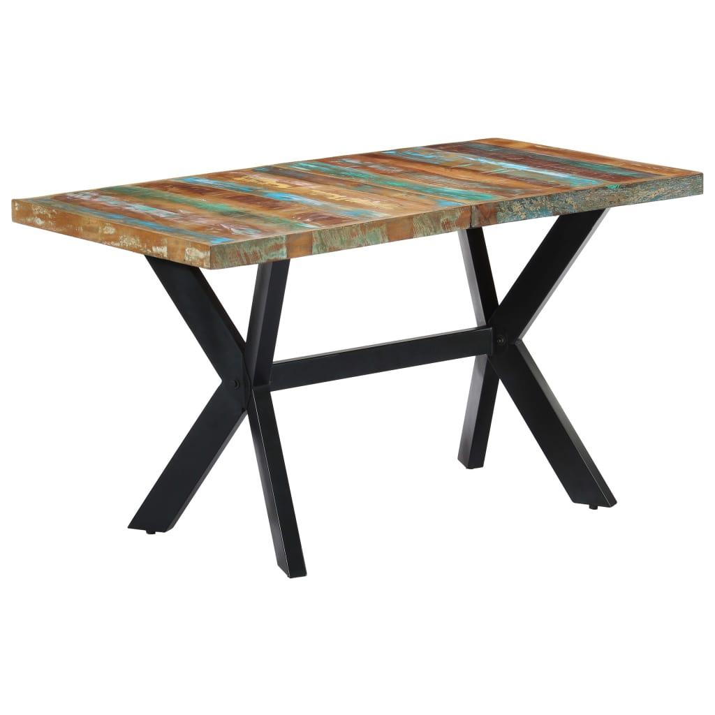 vidaXL Dining Table 140x70x75 cm Solid Reclaimed Wood