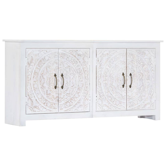 vidaXL Sideboard Handmade White 140x30x70 cm Solid Acacia Wood