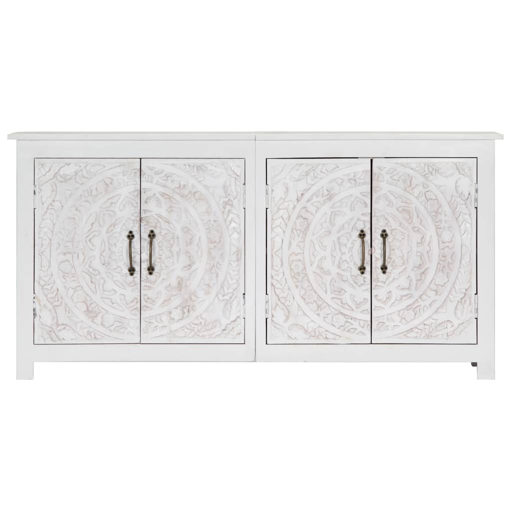 vidaXL Sideboard Handmade White 140x30x70 cm Solid Acacia Wood