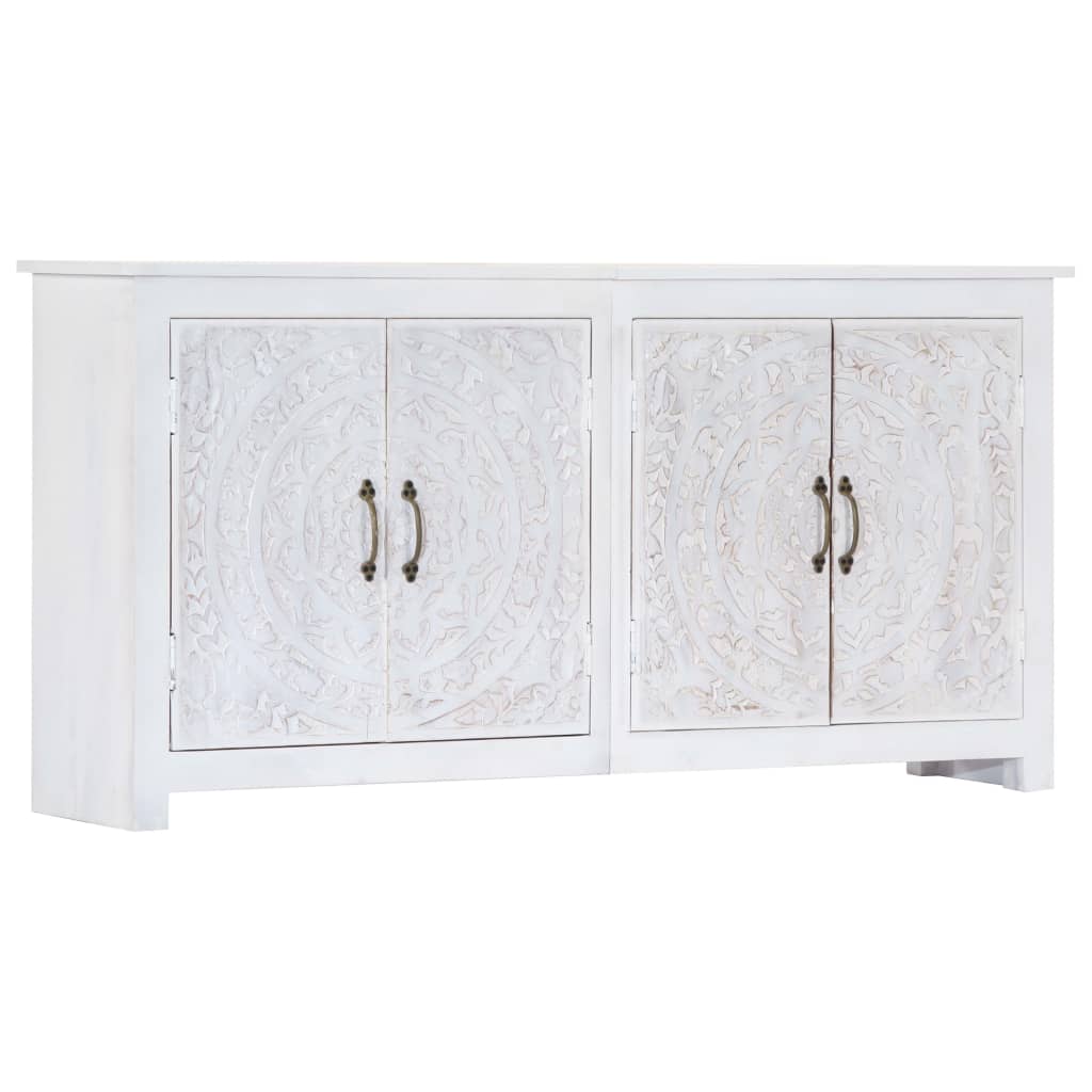 vidaXL Sideboard Handmade White 140x30x70 cm Solid Acacia Wood