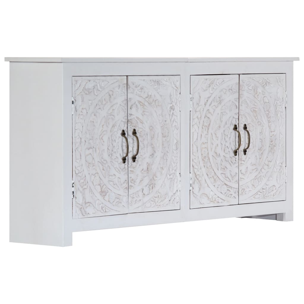 vidaXL Sideboard Handmade White 140x30x70 cm Solid Acacia Wood