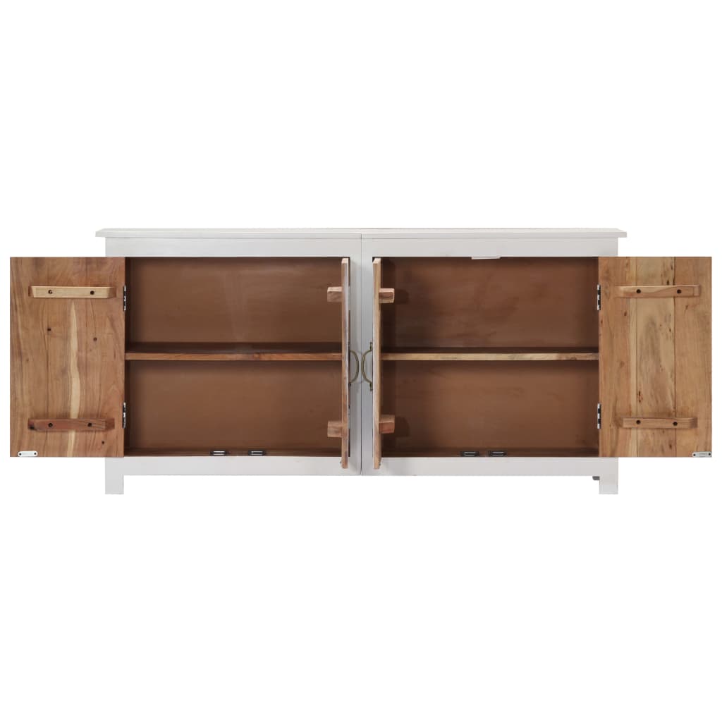 vidaXL Sideboard Handmade White 140x30x70 cm Solid Acacia Wood