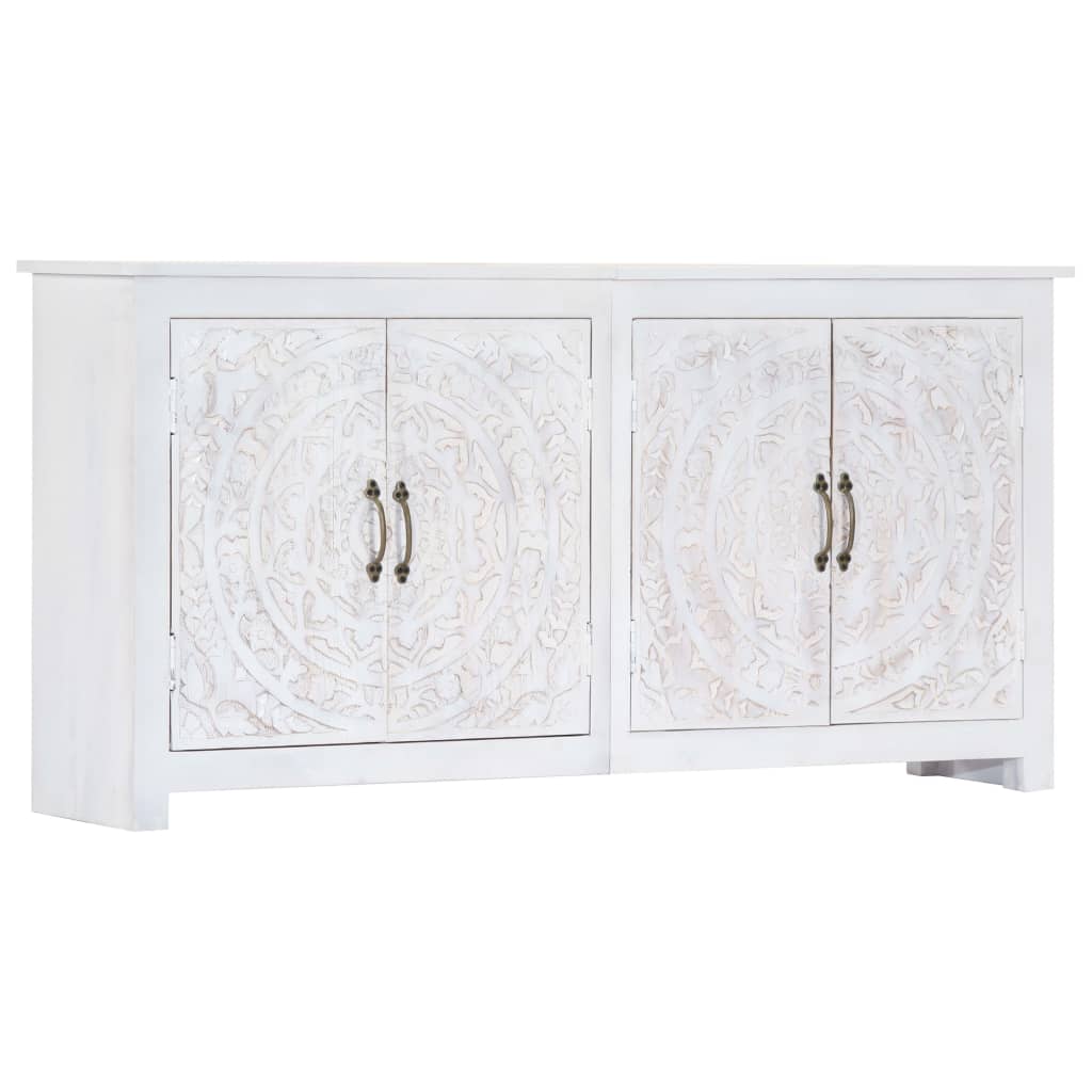 vidaXL Sideboard Handmade White 140x30x70 cm Solid Acacia Wood