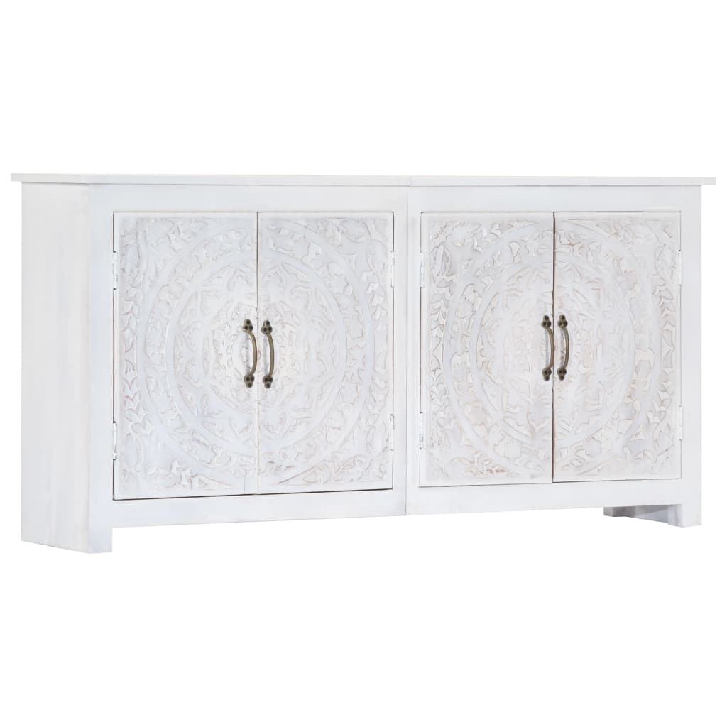 vidaXL Sideboard Handmade White 140x30x70 cm Solid Acacia Wood