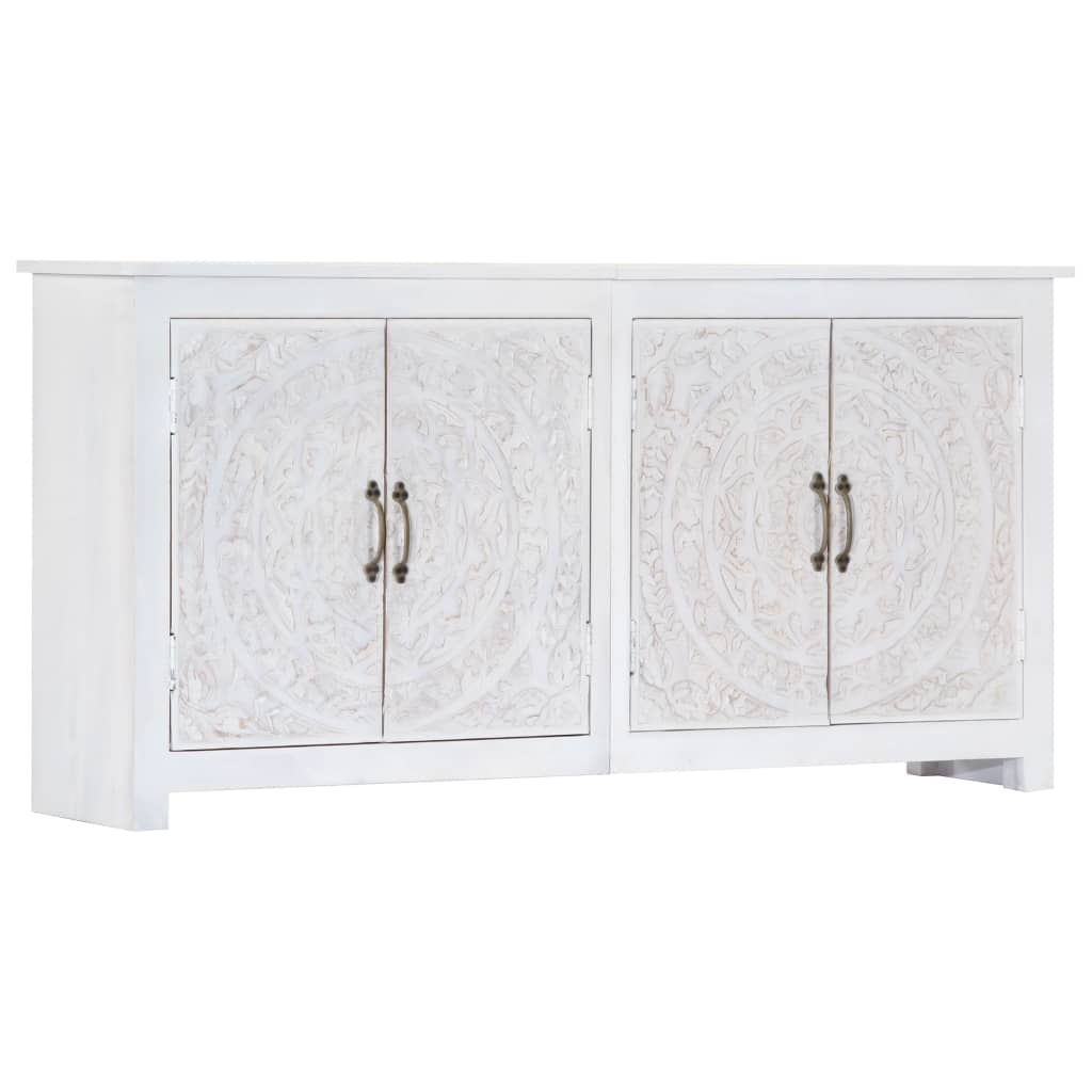 vidaXL Sideboard Handmade White 140x30x70 cm Solid Acacia Wood