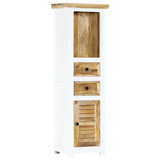 Highboard | White and Brown | Solid mango wood | Highboard | Rectangular