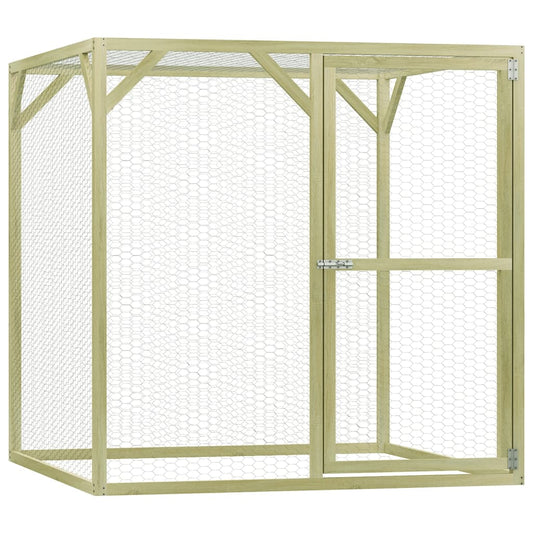 vidaXL Chicken Cage 1.5x1.5x1.5 m Impregnated Wood Pine and Steel