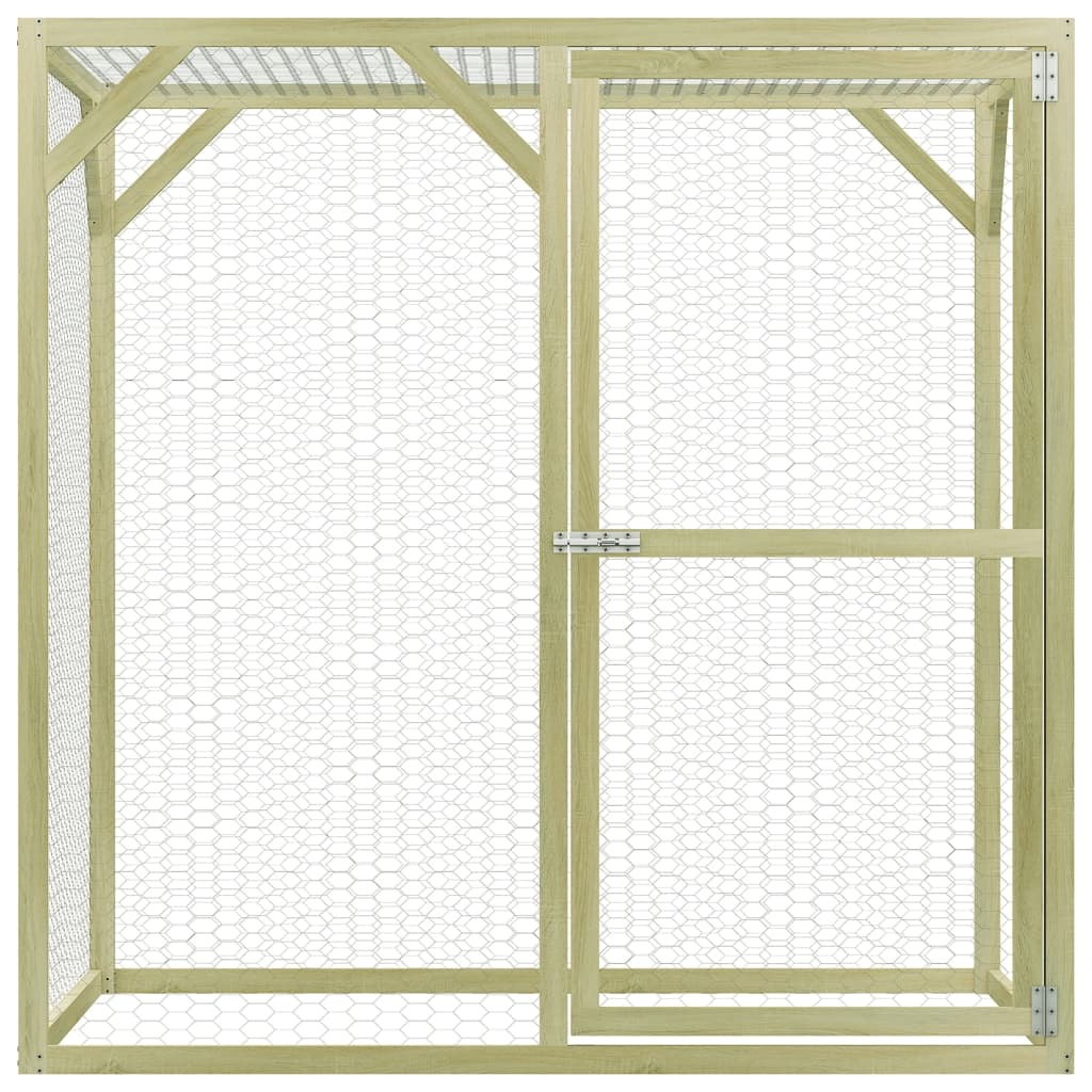 vidaXL Chicken Cage 1.5x1.5x1.5 m Impregnated Wood Pine and Steel