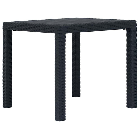 45602 vidaXL Garden Table Anthracite 79x79x72 cm Plastic Rattan Look