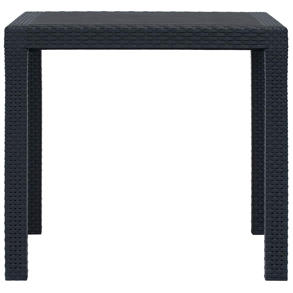 45602 vidaXL Garden Table Anthracite 79x79x72 cm Plastic Rattan Look