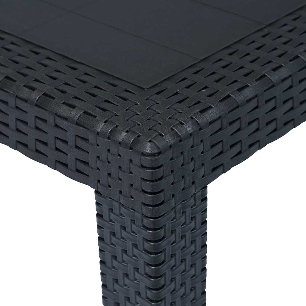 45602 vidaXL Garden Table Anthracite 79x79x72 cm Plastic Rattan Look